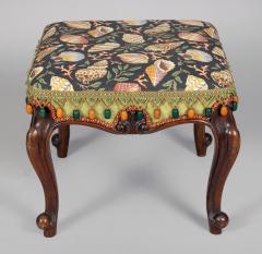 English 19th Century Walnut Upholstered Stool - 3678397