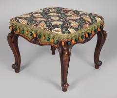 English 19th Century Walnut Upholstered Stool - 3678398