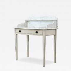 English 19th Century White Marble Top Vanity with New Paint - 4825154