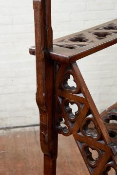 English 19th c Oak Library Steps with Handrail - 2662469