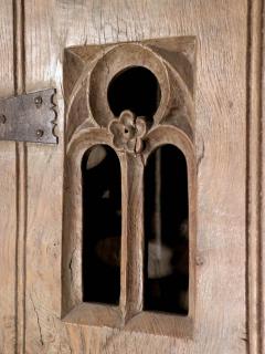 English 19th century Gothic Style Oak Food Cabinet - 1307888