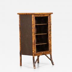 English 19thC Bamboo Lacquer Glazed Cabinet - 4405617