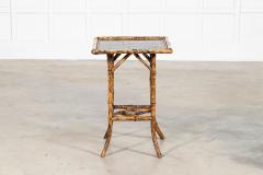 English 19thC Bamboo Lacquer Side Table - 4371573