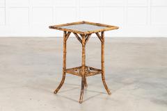 English 19thC Bamboo Lacquer Side Table - 4371574