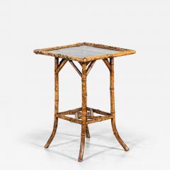 English 19thC Bamboo Lacquer Side Table - 4372198