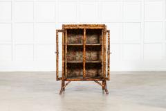 English 19thC Bamboo Lacquered Glazed Cabinet - 4412817