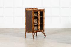 English 19thC Bamboo Lacquered Glazed Cabinet - 4412821
