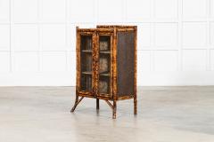 English 19thC Bamboo Lacquered Glazed Cabinet - 4412823