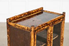 English 19thC Bamboo Lacquered Glazed Cabinet - 4412826