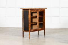 English 19thC Bamboo Rattan Glazed Cabinet - 4412855