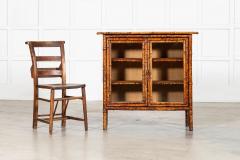 English 19thC Bamboo Rattan Glazed Cabinet - 4412857