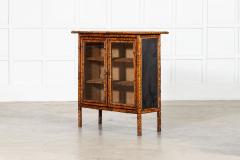 English 19thC Bamboo Rattan Glazed Cabinet - 4412858