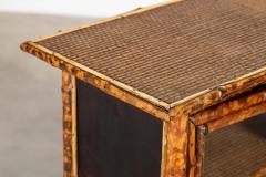 English 19thC Bamboo Rattan Glazed Cabinet - 4412867