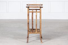 English 19thC Bamboo Side Table Magazine Rack - 2888621