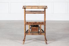 English 19thC Bamboo Side Table Magazine Rack - 2888624
