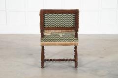 English 19thC Cromwellian Carved Oak Barley Twist Armchair - 3930980