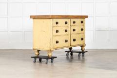 English 19thC Elm Top Painted Pine Dresser Base Drawers - 4435794