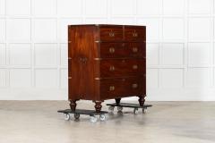 English 19thC Mahogany Campaign Chest Drawers - 4420124