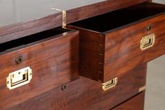 English 19thC Mahogany Campaign Chest Drawers - 4420128