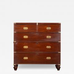 English 19thC Mahogany Campaign Chest Drawers - 4420468