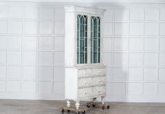 English 19thC Painted Mahogany Glazed Bookcase Dresser - 3022665