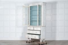 English 19thC Painted Mahogany Glazed Bookcase Dresser - 3022668