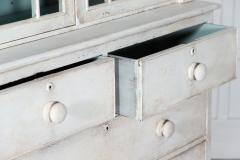 English 19thC Painted Mahogany Glazed Bookcase Dresser - 3022671