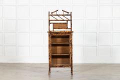 English 19thC Tall Bamboo Glazed Cabinet - 4412352