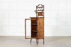 English 19thC Tall Bamboo Glazed Cabinet - 4412354