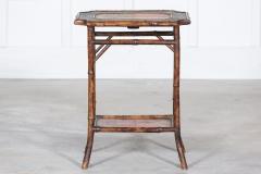 English 19thC Two Tier Tiger Bamboo Side Table - 2888629