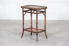 English 19thC Two Tier Tiger Bamboo Side Table - 2888630