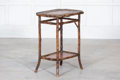 English 19thC Two Tier Tiger Bamboo Side Table - 2888631