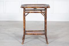 English 19thC Two Tier Tiger Bamboo Side Table - 2888632