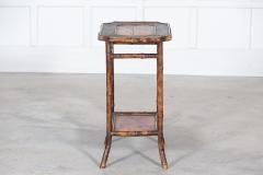 English 19thC Two Tier Tiger Bamboo Side Table - 2888634