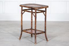 English 19thC Two Tier Tiger Bamboo Side Table - 2888636