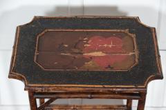 English 19thC Two Tier Tiger Bamboo Side Table - 2888638