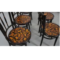 English 20th Century Decoupage Dining Chairs a Set of Six - 1911104