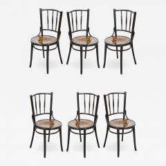English 20th Century Decoupage Dining Chairs a Set of Six - 2036094