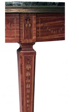 English Adam Satinwood Green Marble End Table - 1438055