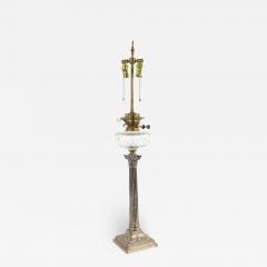 English Adam Silver Plate Corinthian Column Table Lamp - 1394724