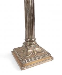 English Adam Silver Plate Corinthian Column Table Lamp - 4652167