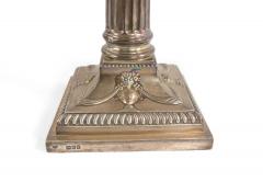 English Adam Silver Plate Corinthian Column Table Lamp - 4652168
