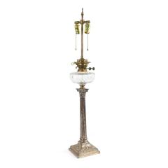 English Adam Silver Plate Corinthian Column Table Lamp - 4700400