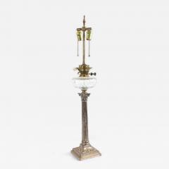 English Adam Silver Plate Corinthian Column Table Lamp - 4700531