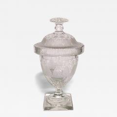 English Adam Style Etched Crystal Urns - 4692379
