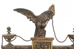 English Adam Style Gilt Wood Eagle Pediment Wall Mirror - 1399322