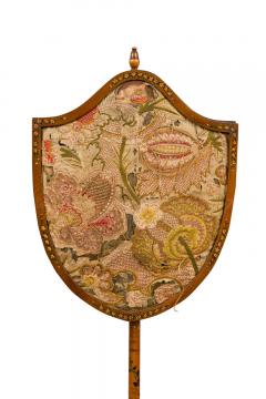 English Adam Style Satinwood Shield Pole Screen - 4201398