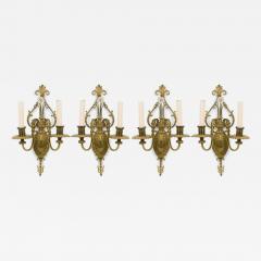 English Adam Style Two Arm Brass Wall Sconce - 4729119