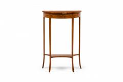English Adam Style Wooden Painted Demilune Console Table - 4170838