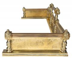 English Aesthetic Movement Brass Fire Fender - 4789177